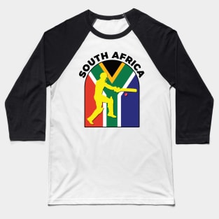 South Africa Cricket Batsman South Africa Flag Baseball T-Shirt